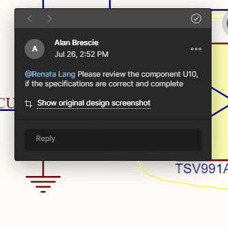 Real-time commenting in Altium 365