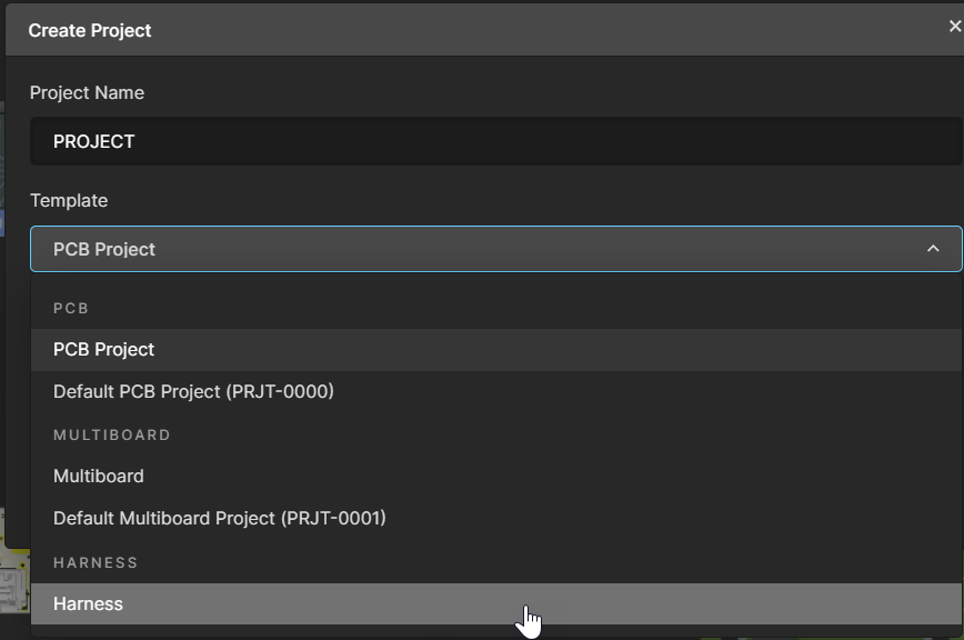 "Create Harness Project on Altium 365"